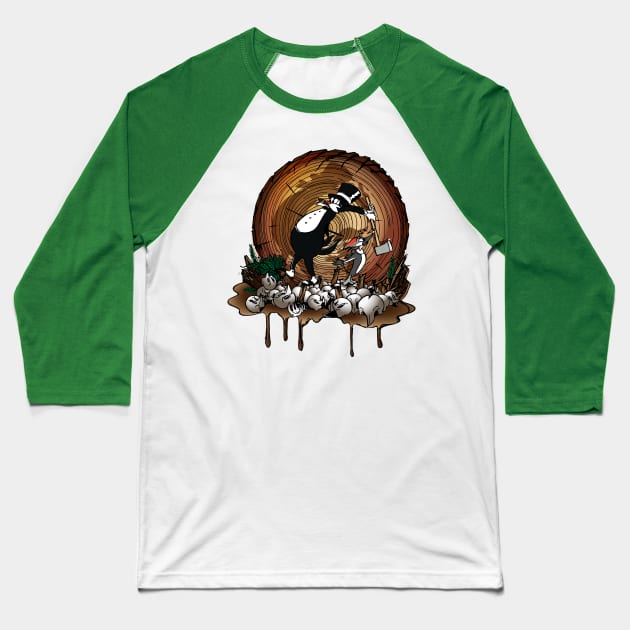 Hey Fat Cat, Stop Logging Baseball T-Shirt by foozledesign